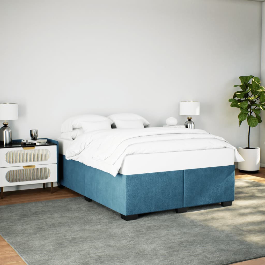Bedframe fluweel blauw 160x200 cm is nu te koop bij PeponiXL, paradijselijk wonen!