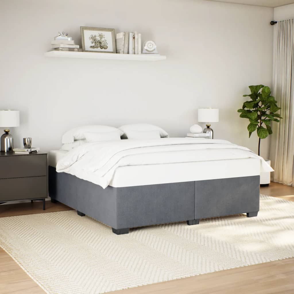 Bedframe zonder matras 180x200 cm fluweel donkergrijs is nu te koop bij PeponiXL, paradijselijk wonen!