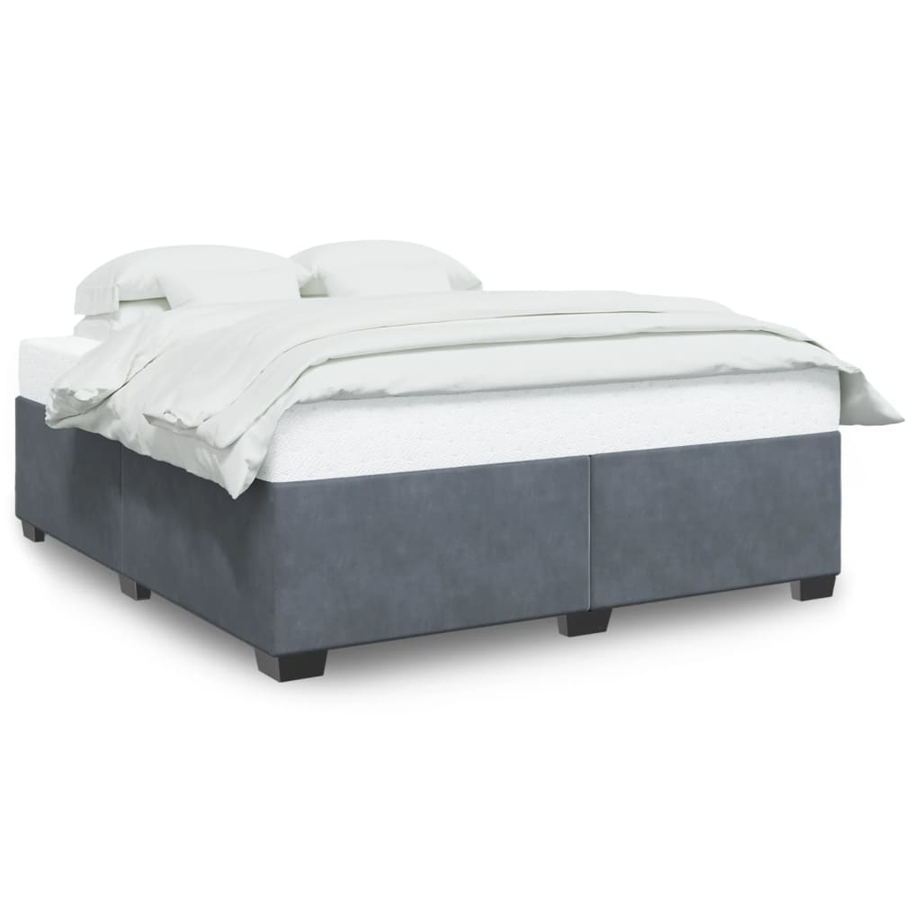 Bedframe zonder matras 180x200 cm fluweel donkergrijs is nu te koop bij PeponiXL, paradijselijk wonen!