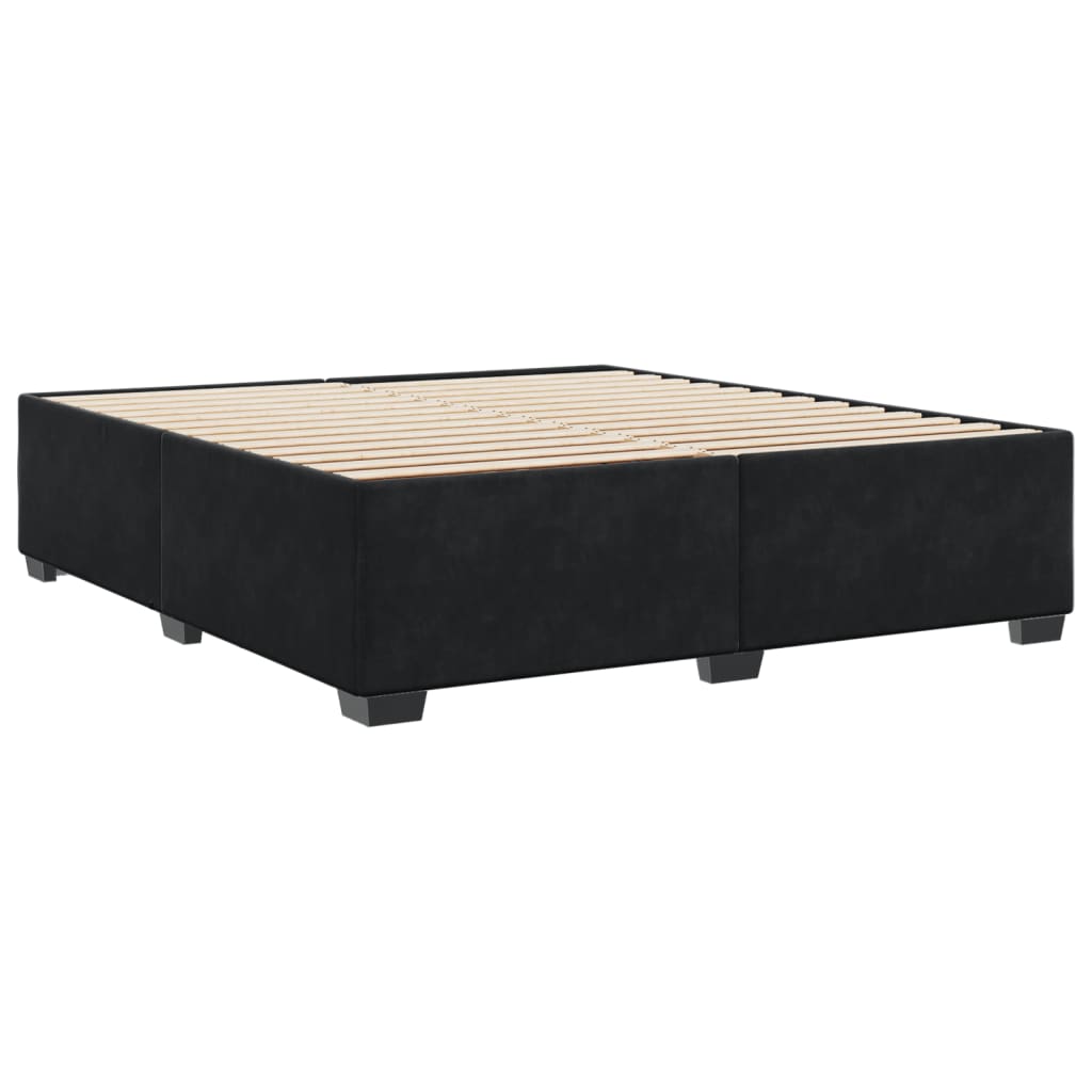 Bedframe zonder matras 180x200 cm fluweel zwart is nu te koop bij PeponiXL, paradijselijk wonen!
