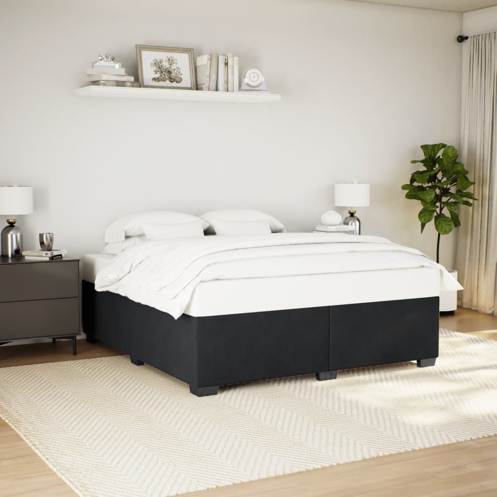 Bedframe zonder matras 180x200 cm fluweel zwart is nu te koop bij PeponiXL, paradijselijk wonen!
