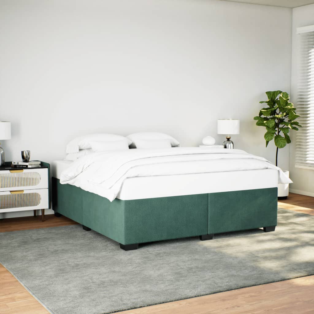 Bedframe zonder matras 180x200 cm fluweel donkergroen is nu te koop bij PeponiXL, paradijselijk wonen!