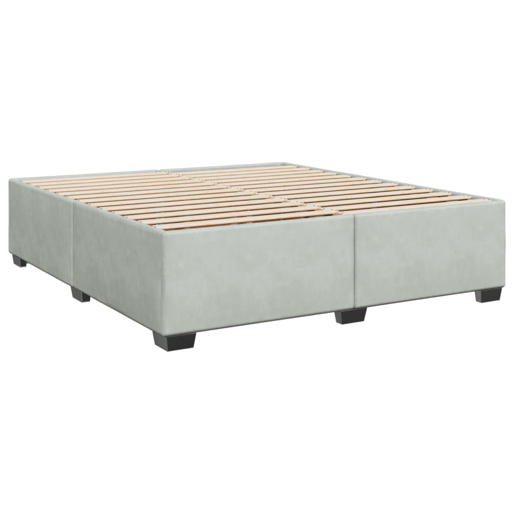 Bedframe zonder matras 200x200 cm fluweel lichtgrijs is nu te koop bij PeponiXL, paradijselijk wonen!