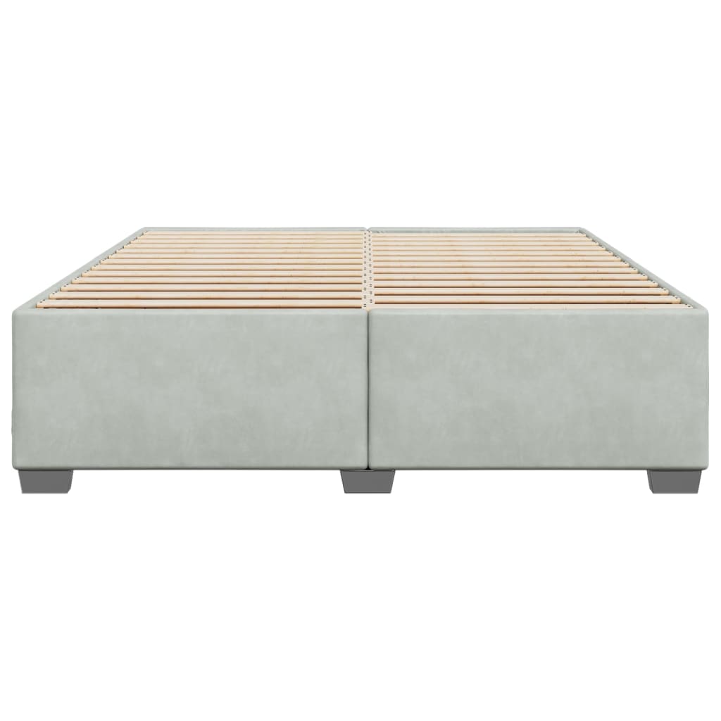 Bedframe zonder matras 200x200 cm fluweel lichtgrijs is nu te koop bij PeponiXL, paradijselijk wonen!