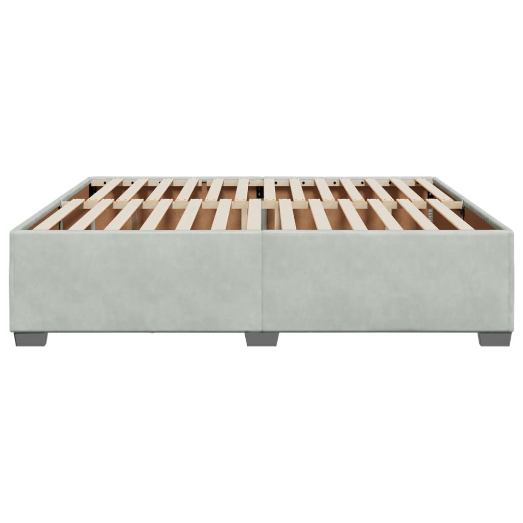 Bedframe zonder matras 200x200 cm fluweel lichtgrijs is nu te koop bij PeponiXL, paradijselijk wonen!