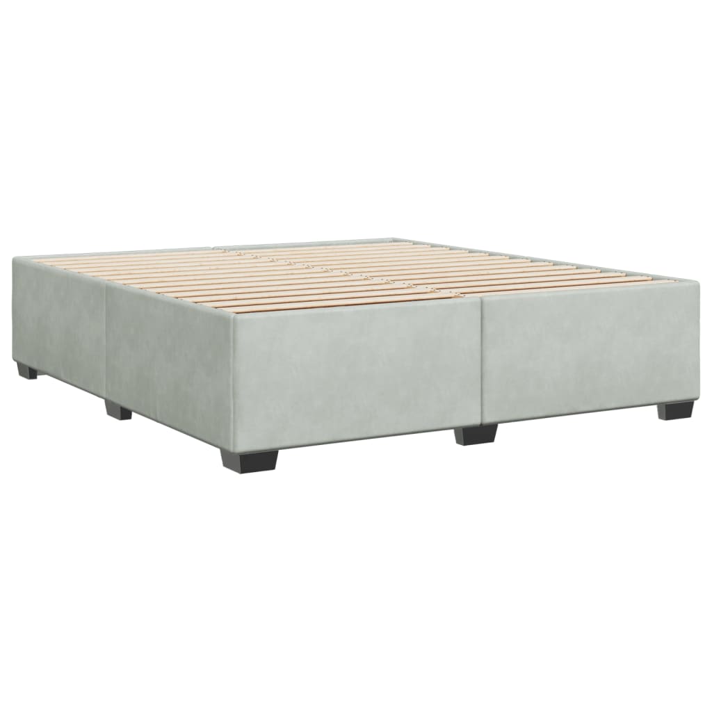 Bedframe zonder matras 200x200 cm fluweel lichtgrijs is nu te koop bij PeponiXL, paradijselijk wonen!