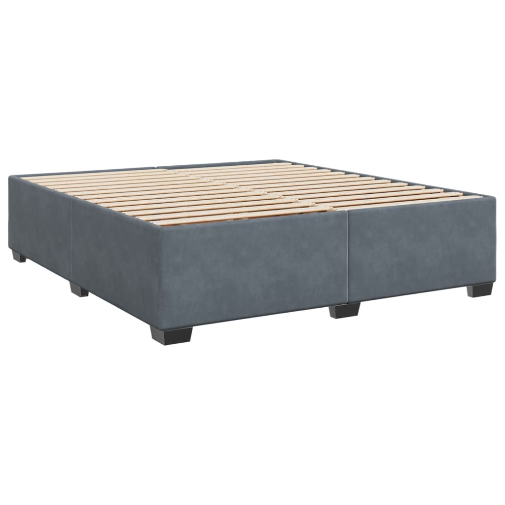 Bedframe zonder matras 200x200 cm fluweel donkergrijs is nu te koop bij PeponiXL, paradijselijk wonen!