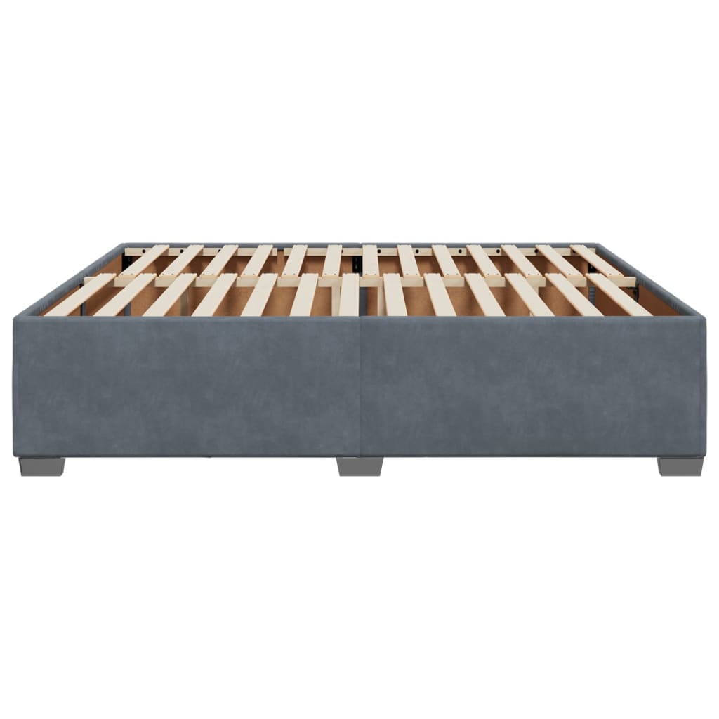 Bedframe zonder matras 200x200 cm fluweel donkergrijs is nu te koop bij PeponiXL, paradijselijk wonen!