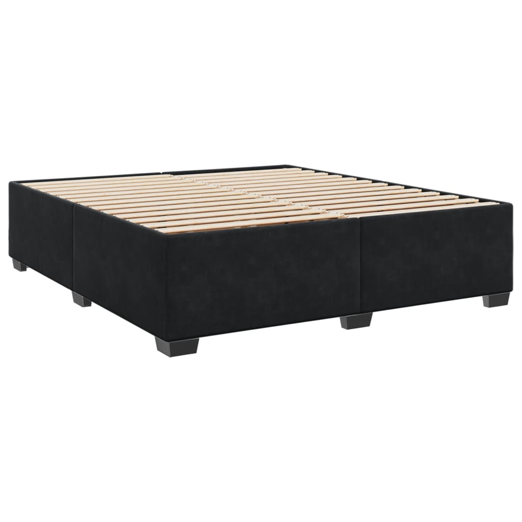Bedframe zonder matras 200x200 cm fluweel zwart is nu te koop bij PeponiXL, paradijselijk wonen!