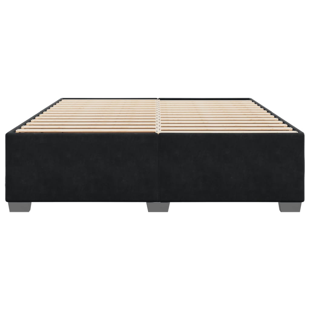 Bedframe zonder matras 200x200 cm fluweel zwart is nu te koop bij PeponiXL, paradijselijk wonen!