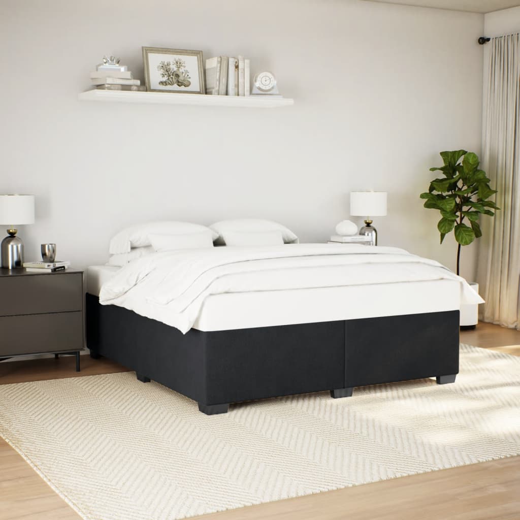 Bedframe zonder matras 200x200 cm fluweel zwart is nu te koop bij PeponiXL, paradijselijk wonen!