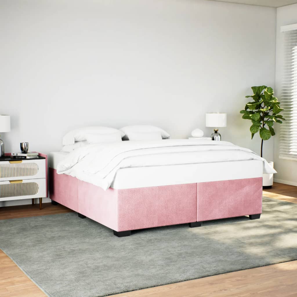 Bedframe fluweel roze 200x200 cm is nu te koop bij PeponiXL, paradijselijk wonen!