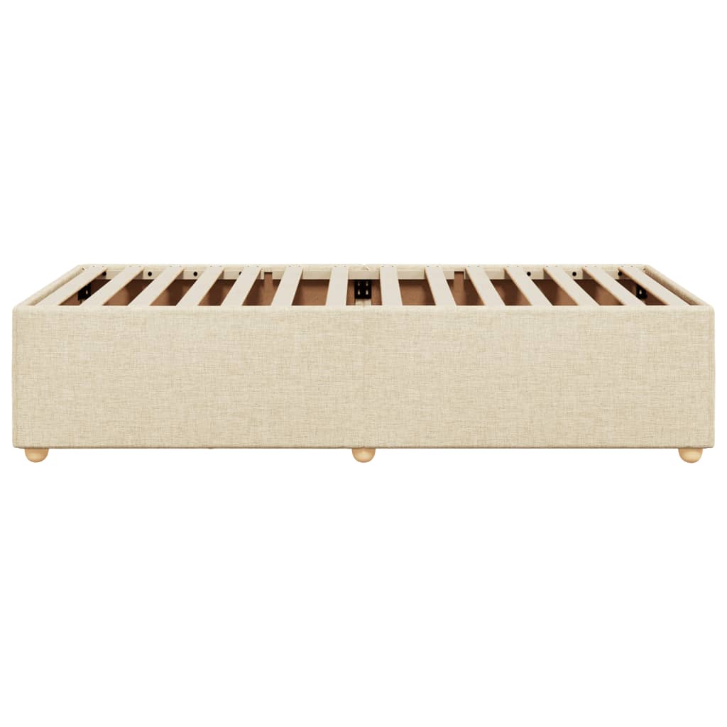 Bedframe zonder matras 80x200 cm stof crèmekleurig is nu te koop bij PeponiXL, paradijselijk wonen!