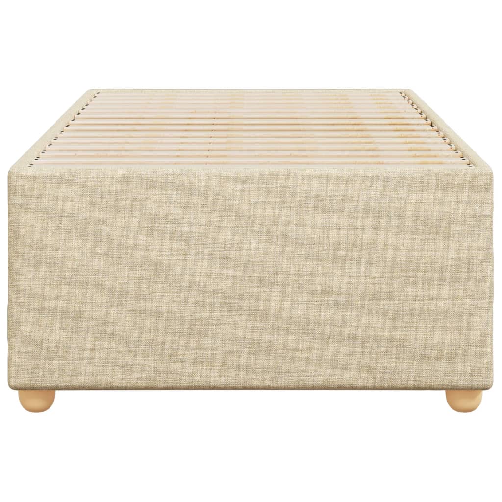 Bedframe zonder matras 90x190 cm stof crèmekleurig is nu te koop bij PeponiXL, paradijselijk wonen!