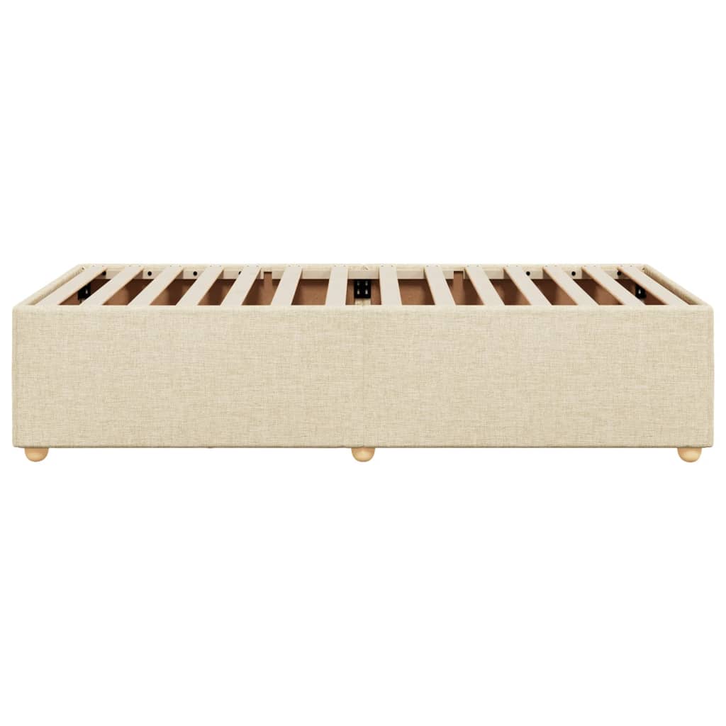 Bedframe zonder matras 90x190 cm stof crèmekleurig is nu te koop bij PeponiXL, paradijselijk wonen!