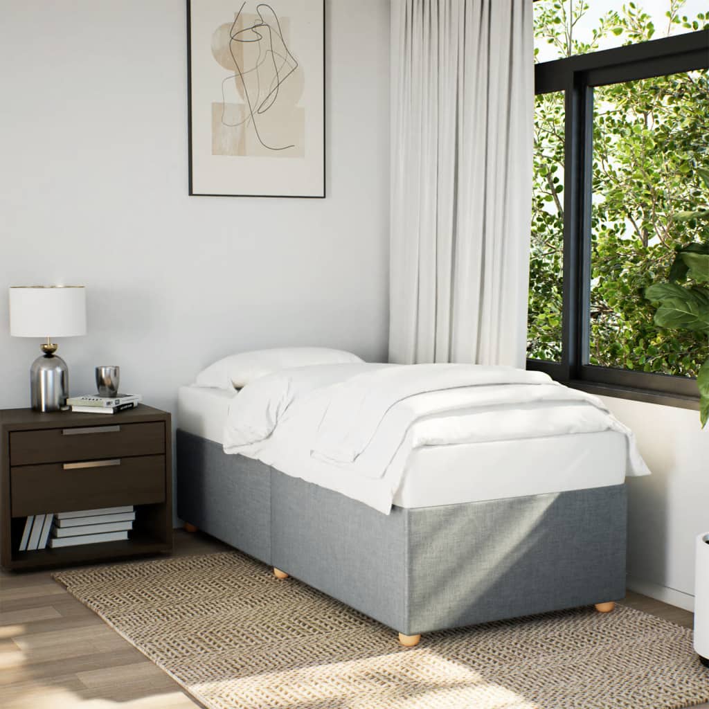 Bedframe zonder matras 90x200 cm stof lichtgrijs is nu te koop bij PeponiXL, paradijselijk wonen!
