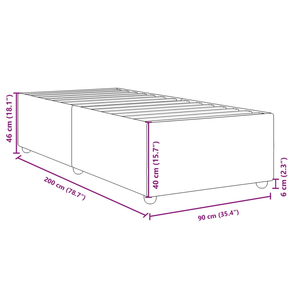 Bedframe zonder matras 90x200 cm stof donkerbruin is nu te koop bij PeponiXL, paradijselijk wonen!