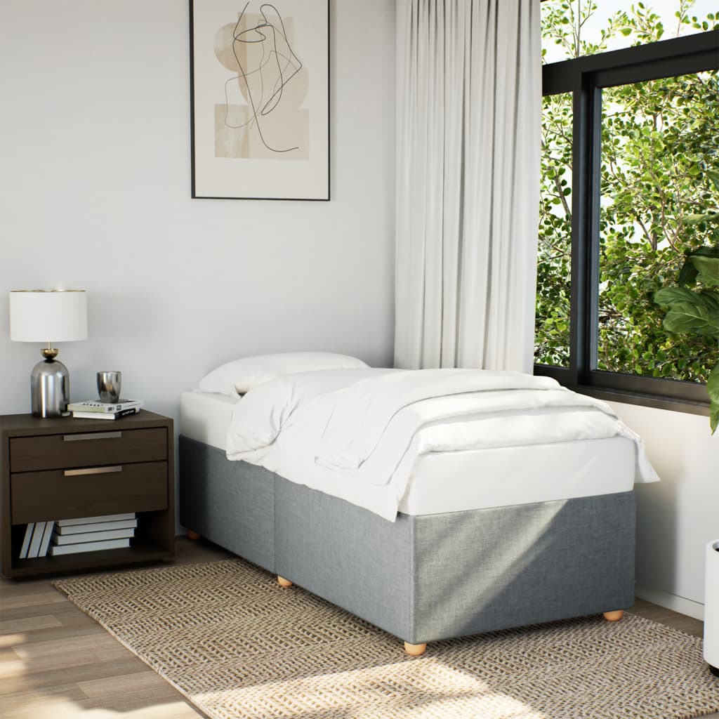 Bedframe zonder matras 100x200 cm stof lichtgrijs is nu te koop bij PeponiXL, paradijselijk wonen!