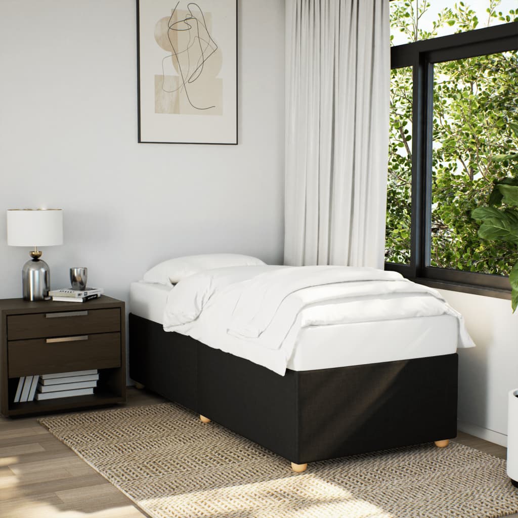 Bedframe zonder matras 100x200 cm stof zwart is nu te koop bij PeponiXL, paradijselijk wonen!