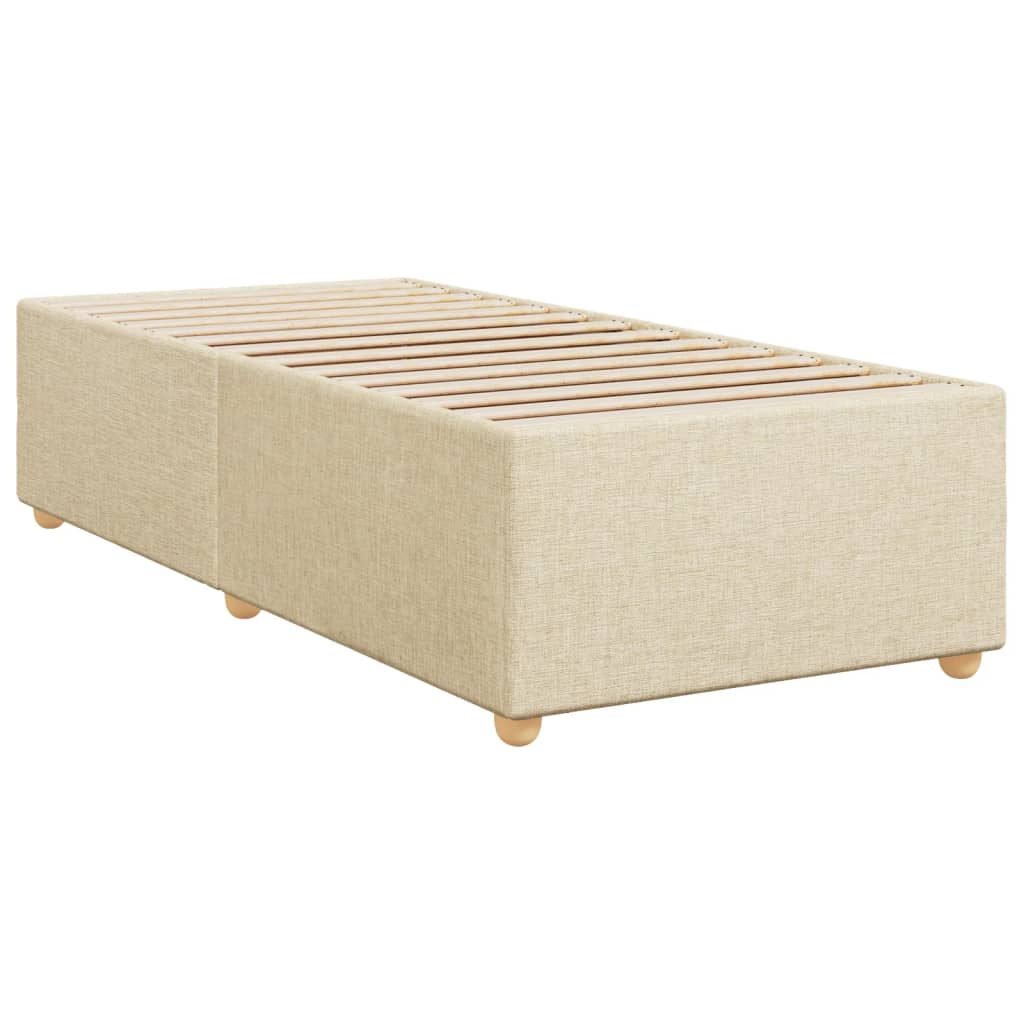 Bedframe zonder matras 100x200 cm stof crèmekleurig is nu te koop bij PeponiXL, paradijselijk wonen!