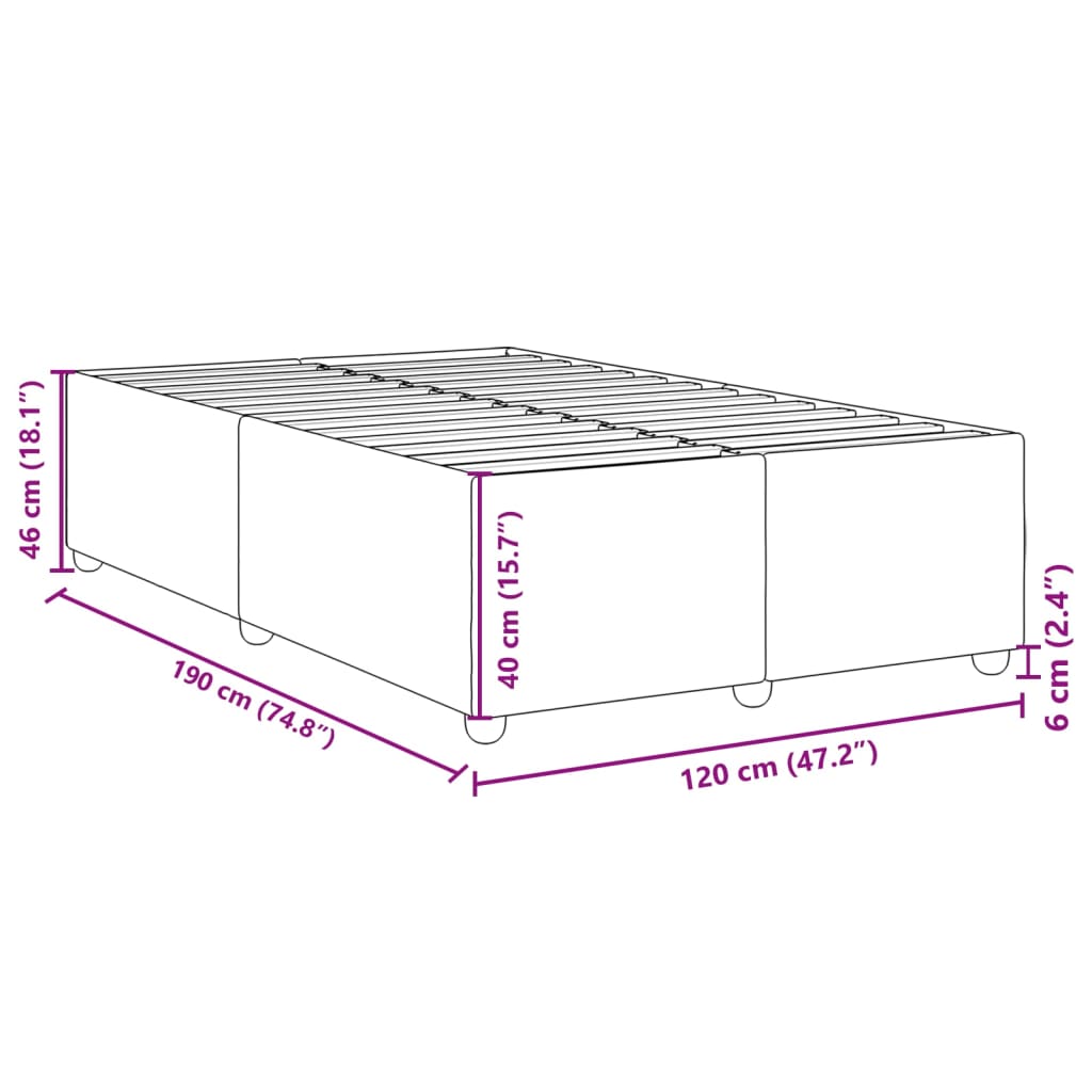 Bedframe zonder matras 120x190 cm stof crèmekleurig is nu te koop bij PeponiXL, paradijselijk wonen!