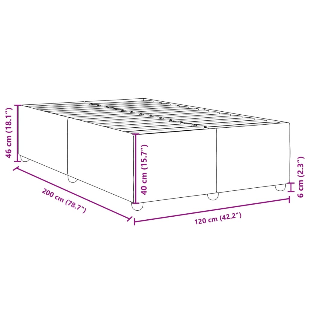 Bedframe zonder matras 120x200 cm stof lichtgrijs is nu te koop bij PeponiXL, paradijselijk wonen!