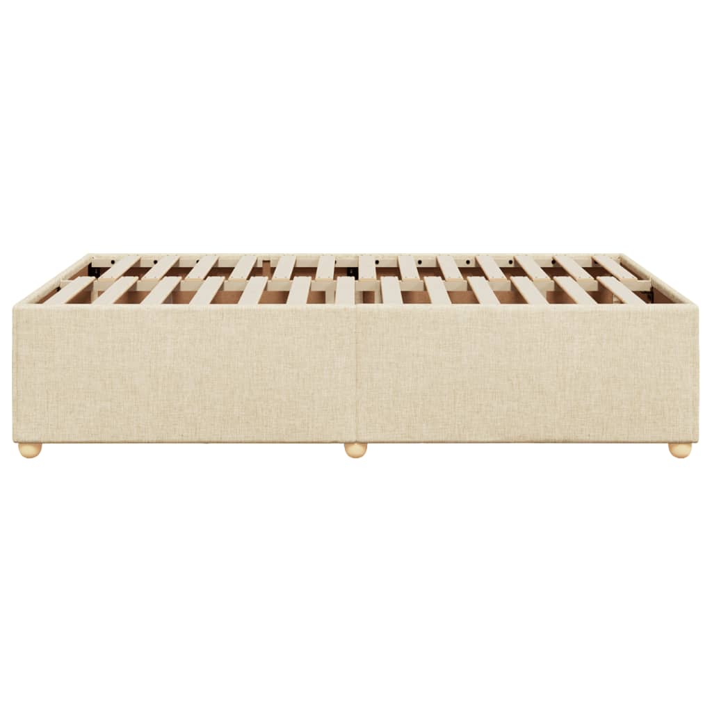 Bedframe zonder matras 120x200 cm stof crèmekleurig is nu te koop bij PeponiXL, paradijselijk wonen!