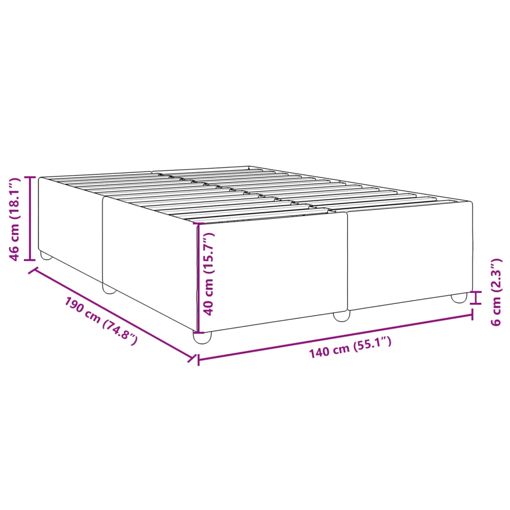 Bedframe zonder matras stof donkergrijs 140x190 cm is nu te koop bij PeponiXL, paradijselijk wonen!