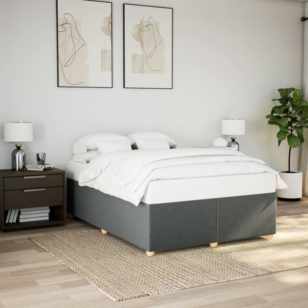 Bedframe zonder matras stof donkergrijs 140x190 cm is nu te koop bij PeponiXL, paradijselijk wonen!