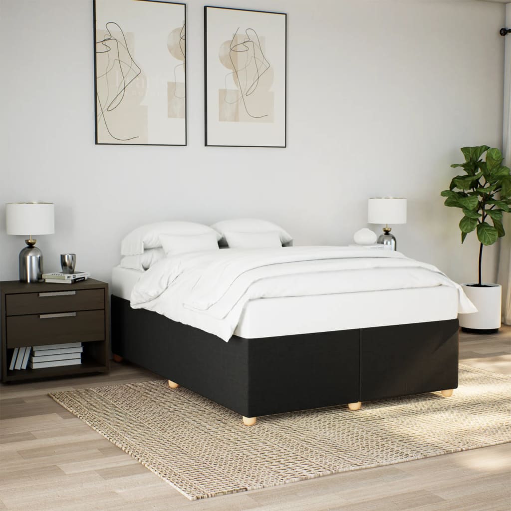 Bedframe zonder matras stof zwart 140x190 cm is nu te koop bij PeponiXL, paradijselijk wonen!