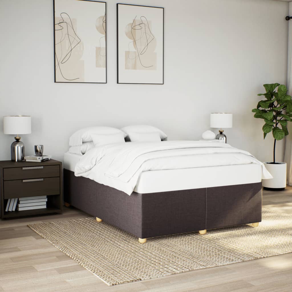 Bedframe zonder matras stof donkerbruin 140x190 cm is nu te koop bij PeponiXL, paradijselijk wonen!