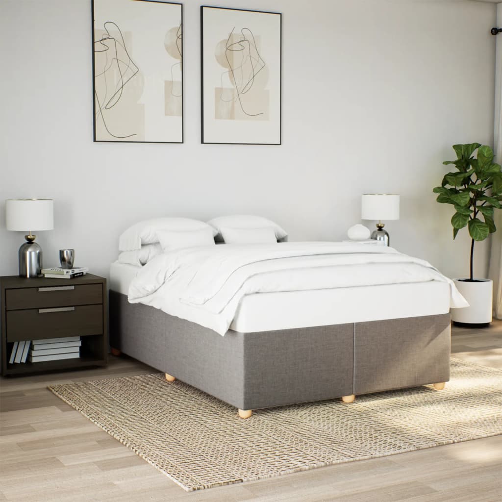 Bedframe zonder matras stof taupe 140x190 cm is nu te koop bij PeponiXL, paradijselijk wonen!