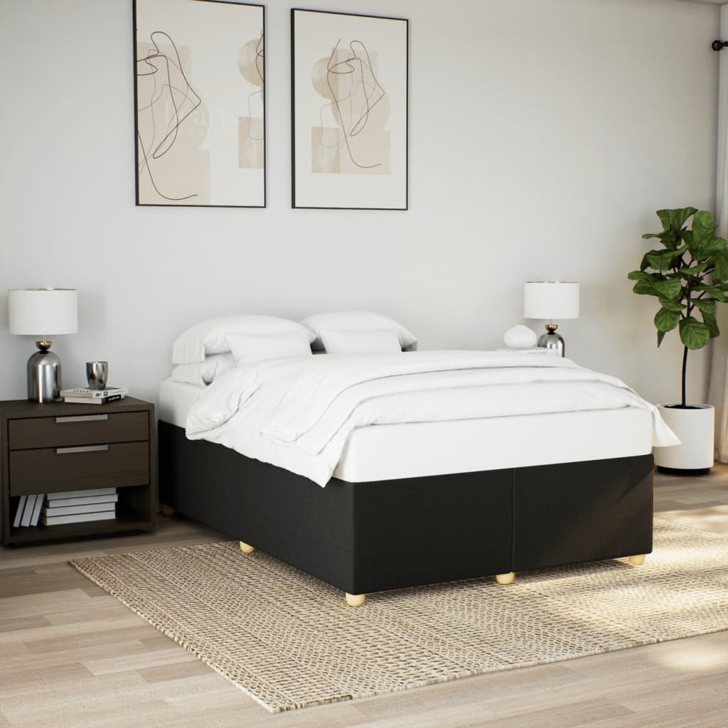 Bedframe zonder matras stof zwart 140x200 cm is nu te koop bij PeponiXL, paradijselijk wonen!