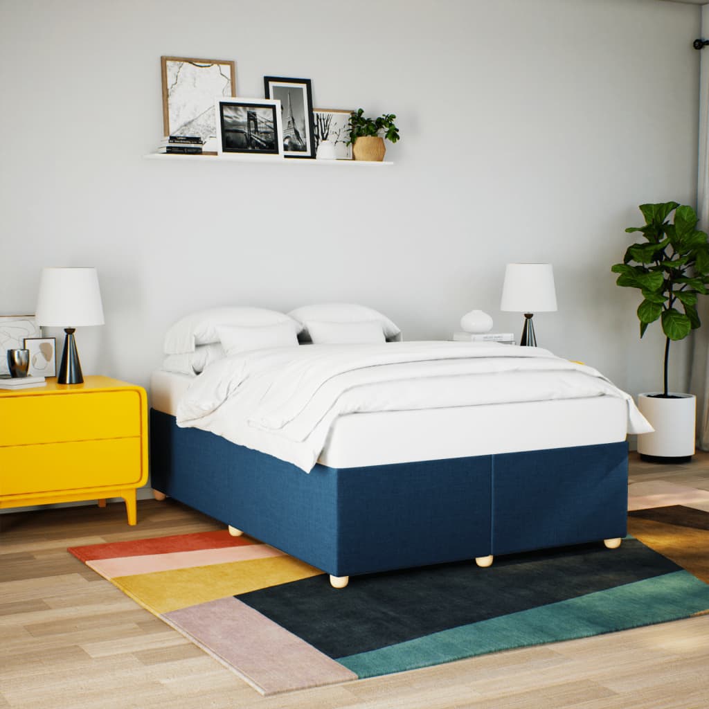 Bedframe zonder matras stof blauw 140x200 cm is nu te koop bij PeponiXL, paradijselijk wonen!