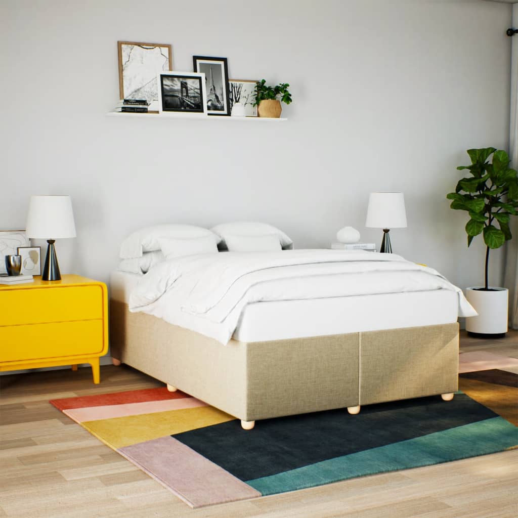 Bedframe zonder matras stof crèmekleurig 160x200 cm is nu te koop bij PeponiXL, paradijselijk wonen!