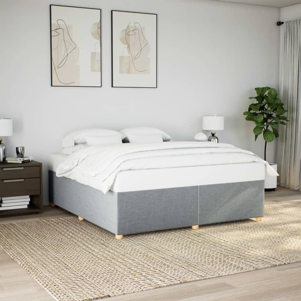 Bedframe zonder matras stof lichtgrijs 200x200 cm is nu te koop bij PeponiXL, paradijselijk wonen!