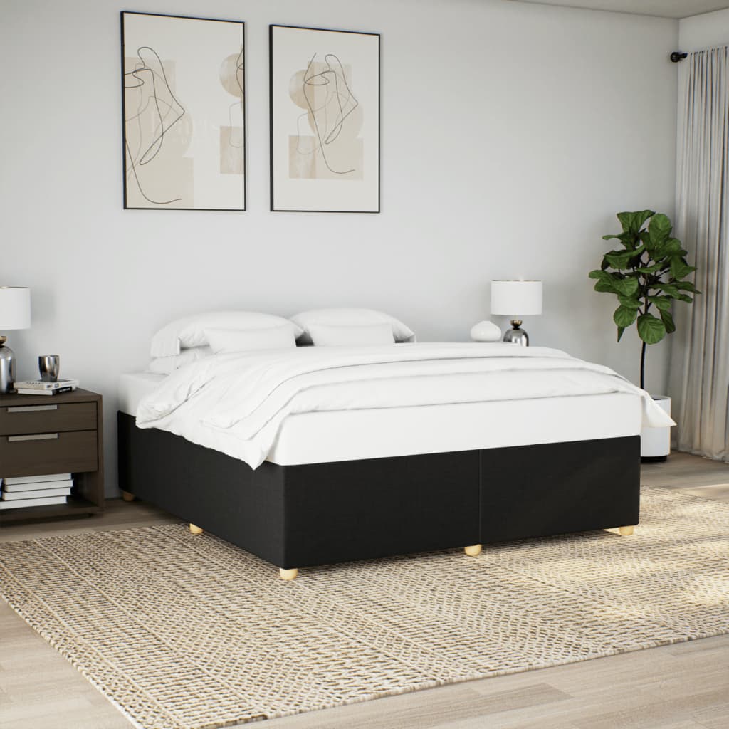 Bedframe zonder matras stof zwart 200x200 cm is nu te koop bij PeponiXL, paradijselijk wonen!
