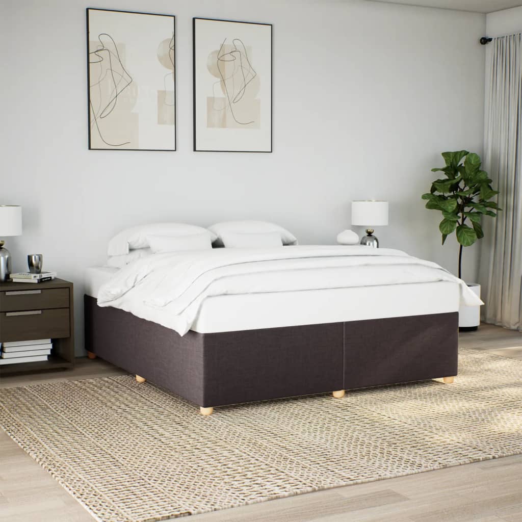 Bedframe zonder matras stof donkerbruin 200x200 cm is nu te koop bij PeponiXL, paradijselijk wonen!
