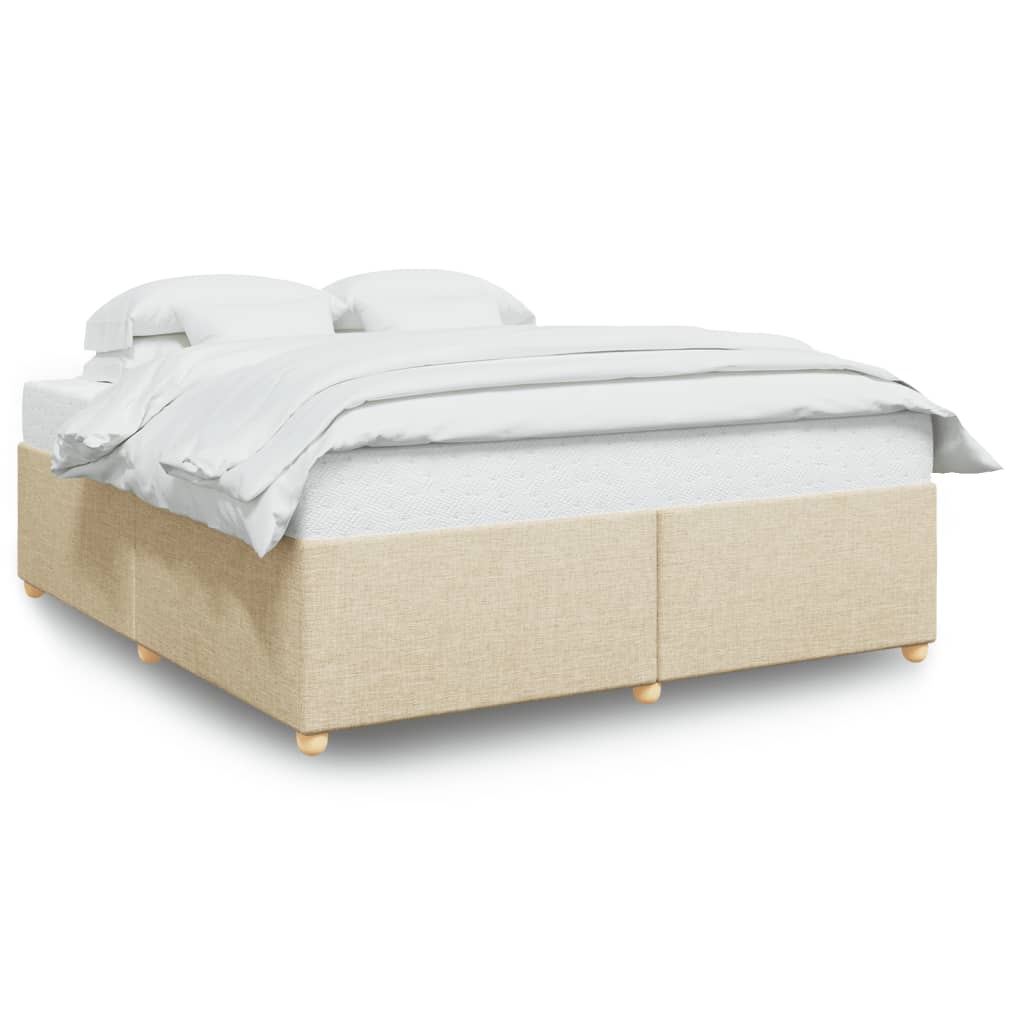 Bedframe zonder matras stof crèmekleurig 200x200 cm is nu te koop bij PeponiXL, paradijselijk wonen!