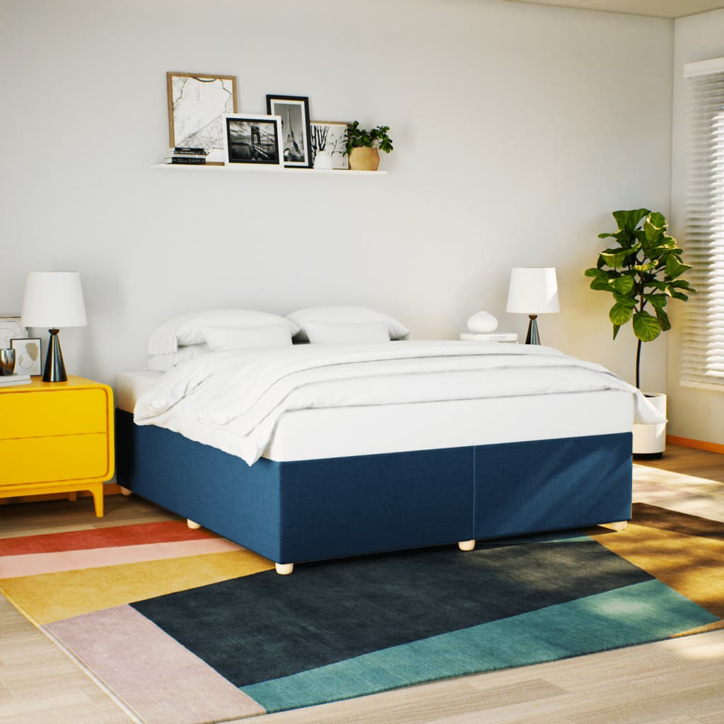 Bedframe zonder matras stof blauw 200x200 cm is nu te koop bij PeponiXL, paradijselijk wonen!