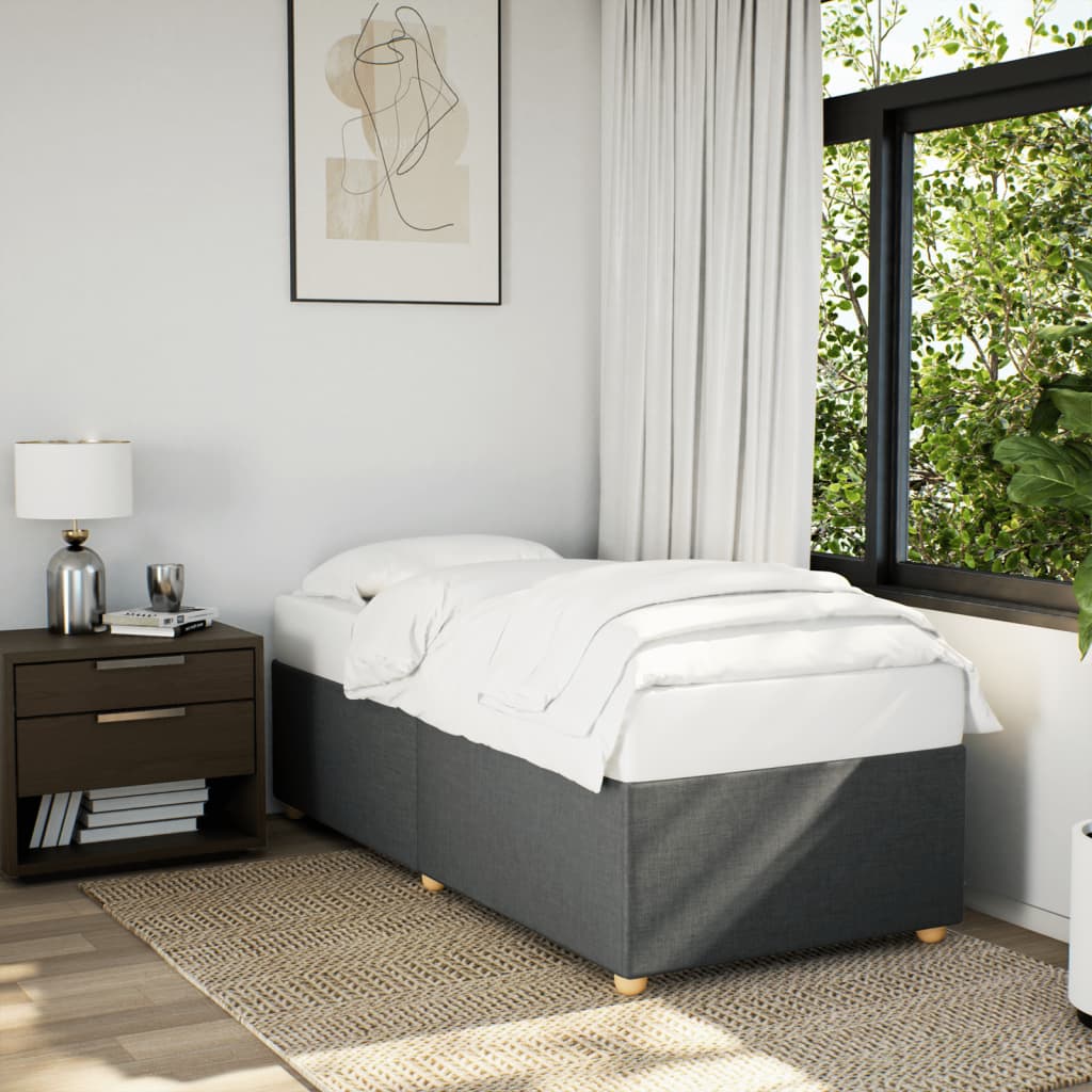 Bedframe zonder matras, donkergrijs, eenpersoonsstof is nu te koop bij PeponiXL, paradijselijk wonen!