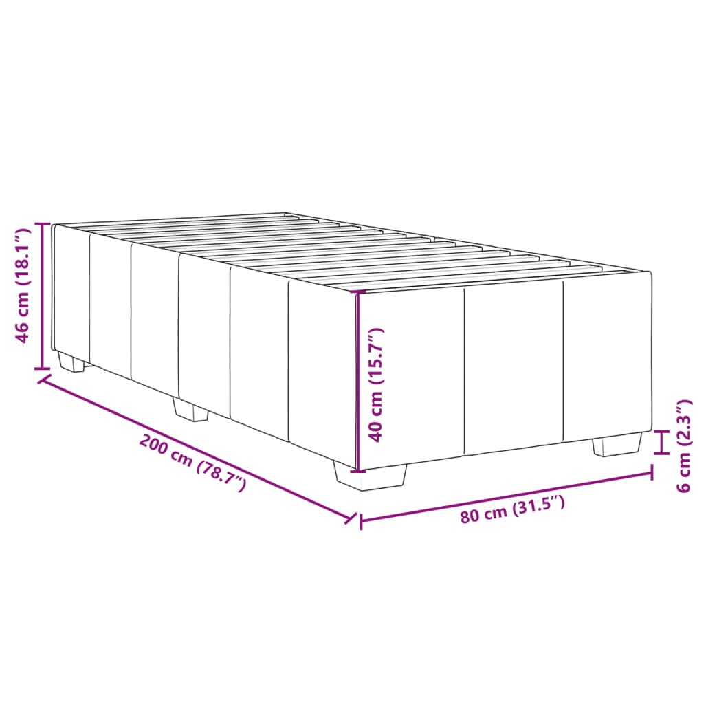 Bedframe zonder matras 80x200 cm stof zwart is nu te koop bij PeponiXL, paradijselijk wonen!