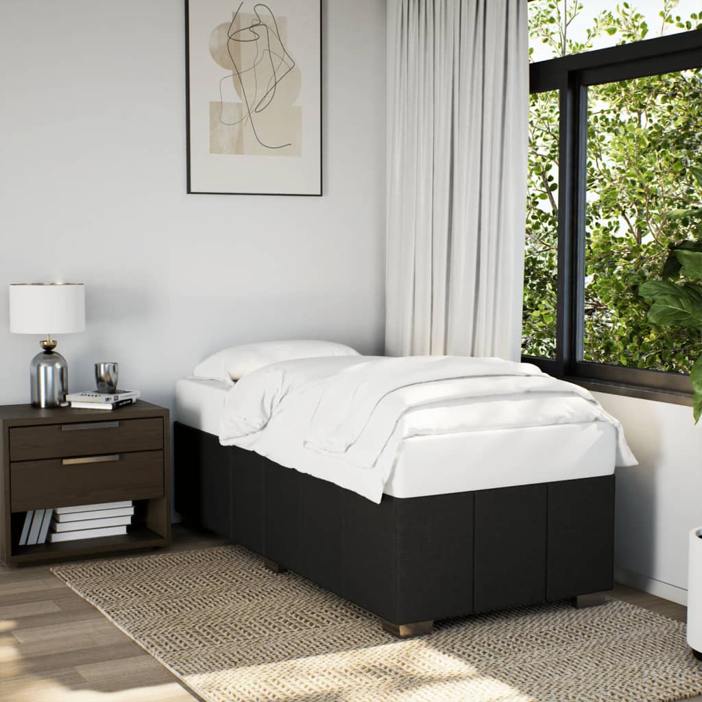 Bedframe zonder matras 80x200 cm stof zwart is nu te koop bij PeponiXL, paradijselijk wonen!
