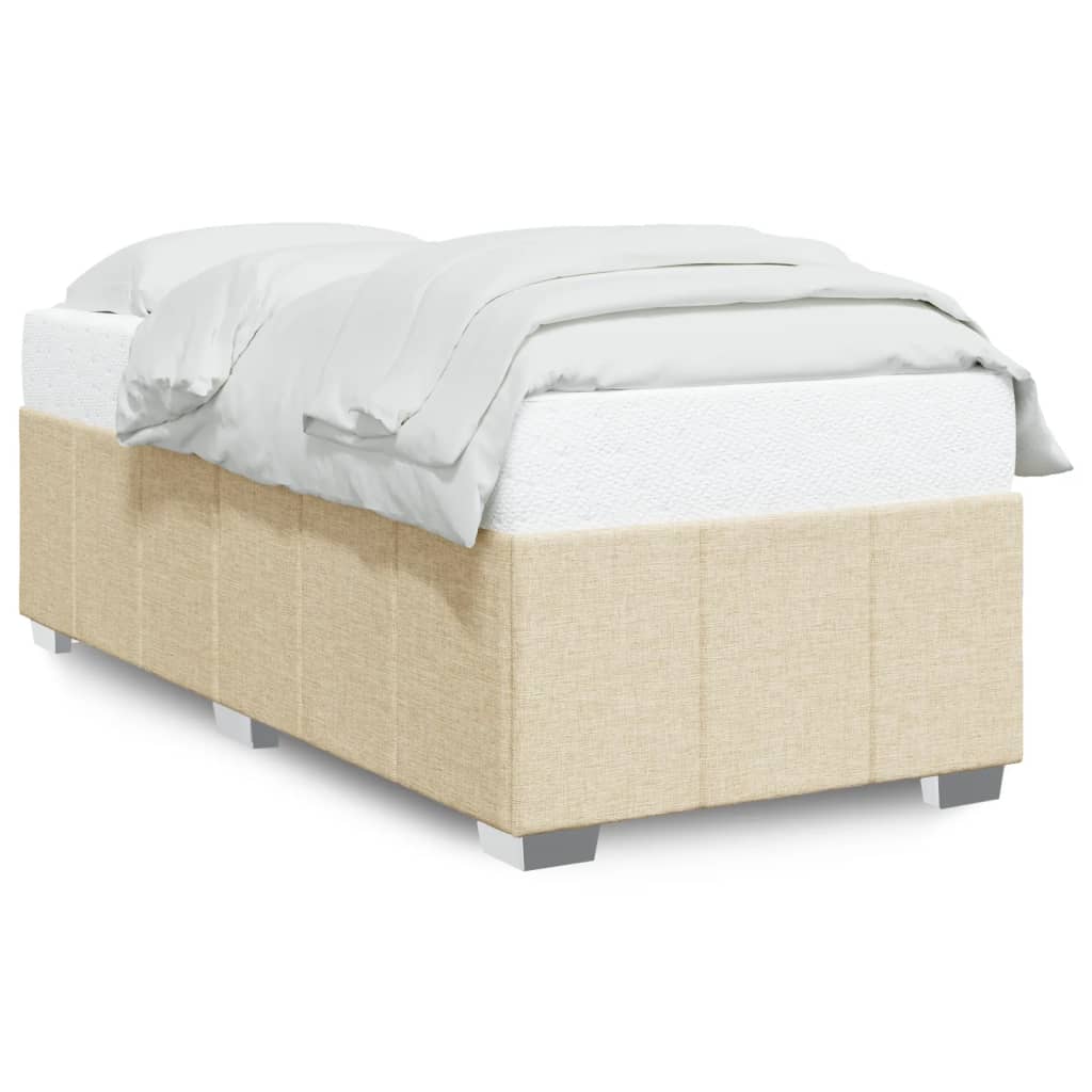 Bedframe zonder matras 80x200 cm stof crèmekleurig is nu te koop bij PeponiXL, paradijselijk wonen!