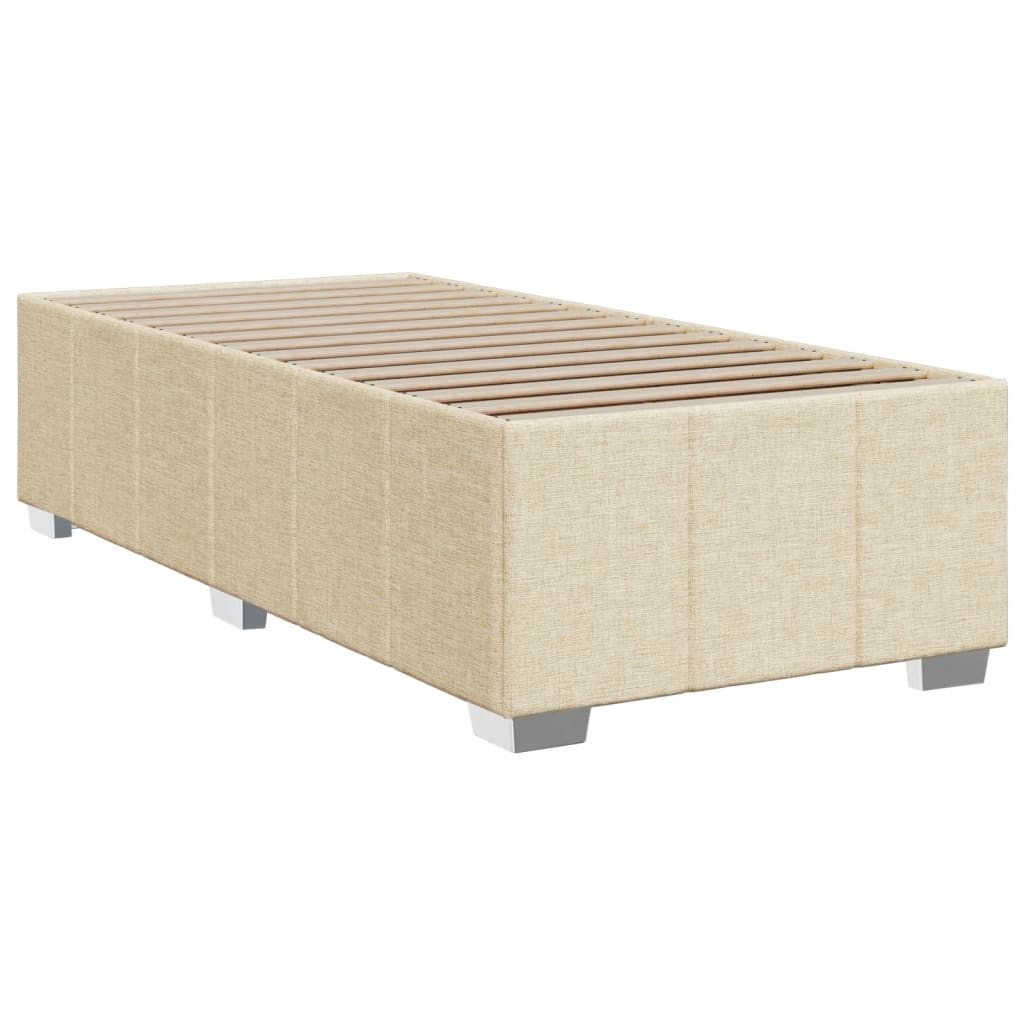 Bedframe zonder matras 80x200 cm stof crèmekleurig is nu te koop bij PeponiXL, paradijselijk wonen!