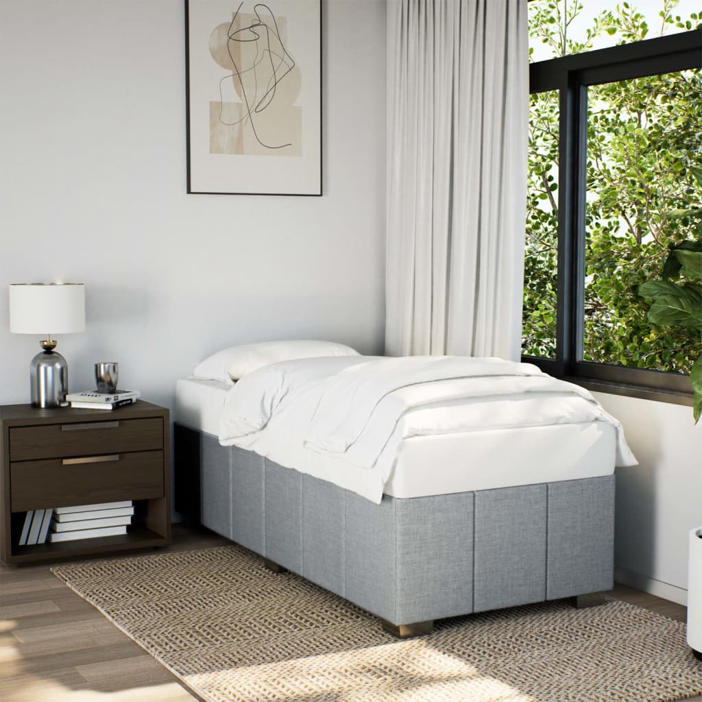Bedframe zonder matras 90x200 cm stof lichtgrijs is nu te koop bij PeponiXL, paradijselijk wonen!