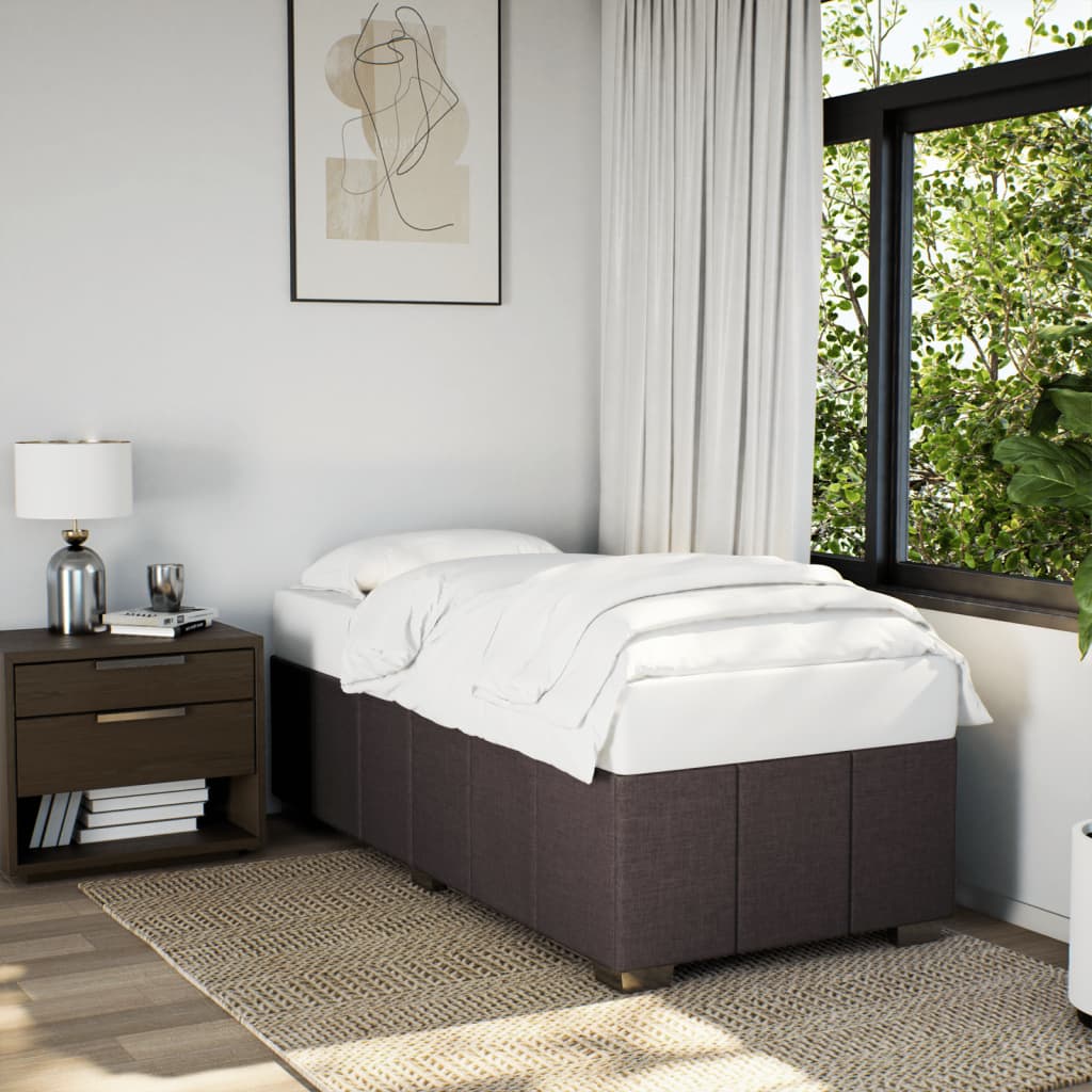 Bedframe zonder matras 90x200 cm stof donkerbruin is nu te koop bij PeponiXL, paradijselijk wonen!