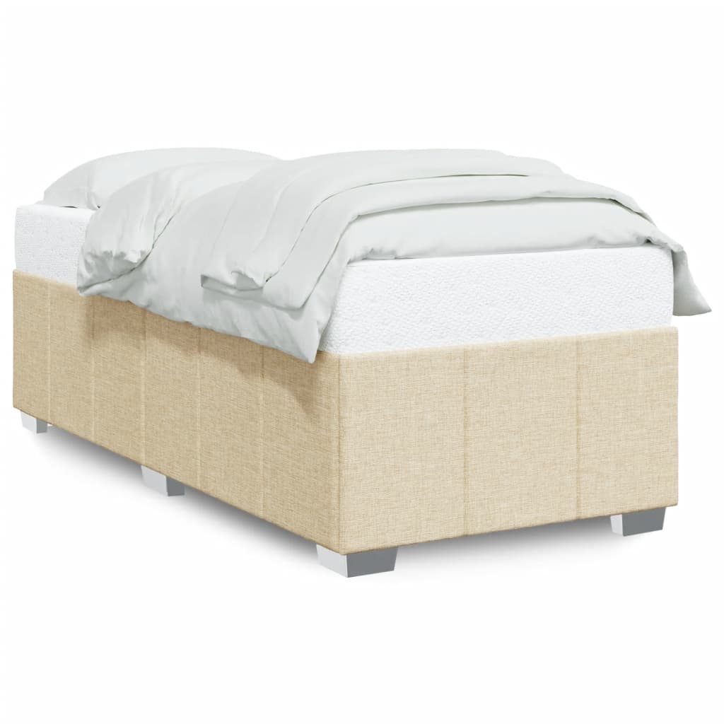 Bedframe zonder matras 90x200 cm stof crèmekleurig is nu te koop bij PeponiXL, paradijselijk wonen!