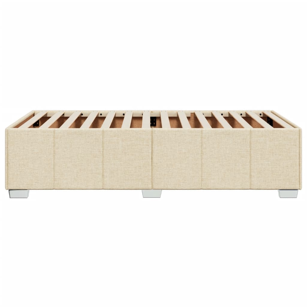 Bedframe zonder matras 90x200 cm stof crèmekleurig is nu te koop bij PeponiXL, paradijselijk wonen!