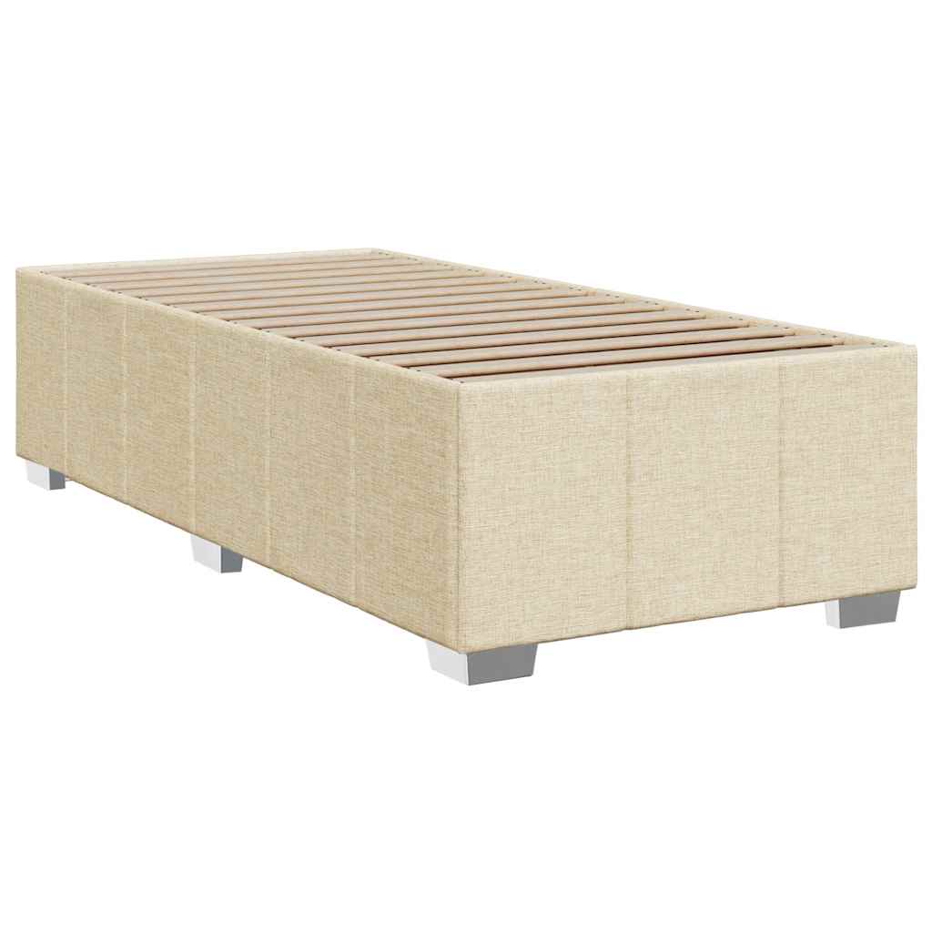 Bedframe zonder matras 100x200 cm stof crèmekleurig is nu te koop bij PeponiXL, paradijselijk wonen!